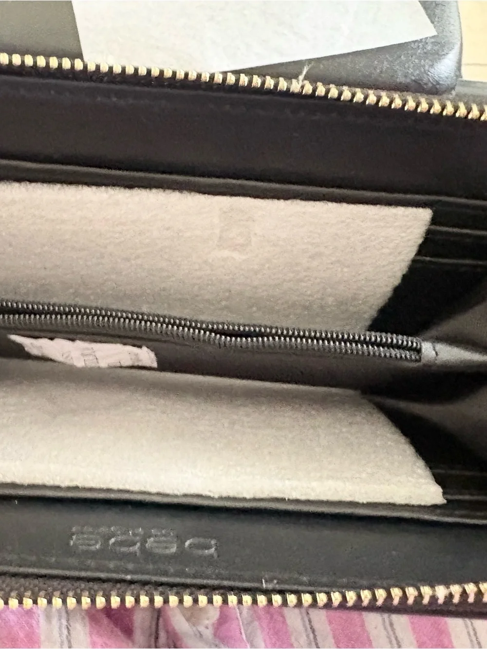 bebe Black Wallet with Gold Medallion